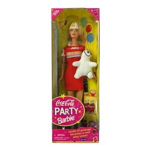 Vintage 1998 Coca-Cola Party Barbie Doll Special Edition Mattel #22964 NEW